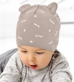 Dzianinowa czapka z uszkami misia, wiosna/jesień, Serion, rozm. 40-44