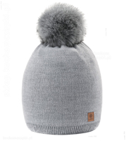 Zimowa czapka damska, gładka, Woolk, Emelia, jasny szary, 54-56 cm