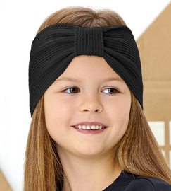 Opaska dzianinowa na głowę dla dziewczynki, Malode, czarna, 48-50 cm