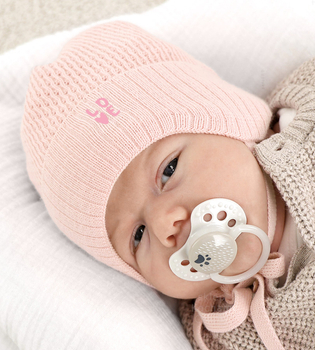 Czapka wiązana da dziewczynki wiosenna / jesienna, Madilla, różowa, 38-40 cm