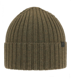 Czapka zimowa męska, wełna merino, Thanan, oliwka, 56-59 cm