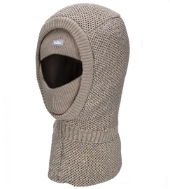 Kominiarka zimowa z wełny merino 100% dla chłopca,  Kajetan, beż melanż, 52-56 cm