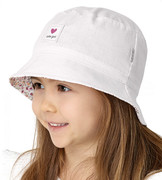 Letni kapelusz bawełniany dla dziewczynki – Leokadia,  biały, 54-55 cm