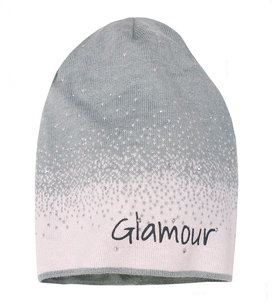 Czapka wiosenna-jesienna dla dziewczynki, Pascuala, róż+szary, 48-52 cm