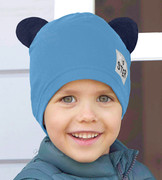 Czapka bawełniana dla chlopca , jesienna/wiosenna, Gujjo, niebieska, 50-52 cm