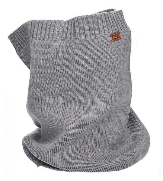 Komin z wełny merino, 7639, unisex, szary