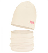 Komplet wiosenny-jesienny, dla dziewczynki, czapka i komin, Zriffia, kremowy, 52-54 cm
