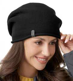 Czapka wełniana damska, zimowa/jesienna, Gabbela, czarna, 57-61 cm