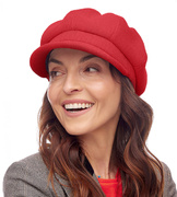 Kaszkiet damski zimowy, Manja, czerwony, 57-58 cm