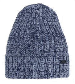 Czapka zimowa męska, wełna merino, Miton, niebieski melanż, 56-59 cm