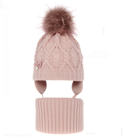 Komplet czapka i komin dla dziewczynki Gulia rozm. 48-50 cm