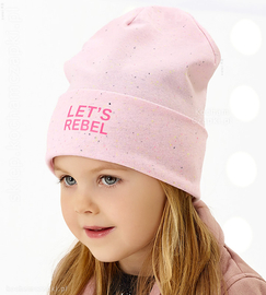 Czapka wiosenna/jesienna dla dziewczynki, różowa, Lets Rebel, rozm. 54-56 cm