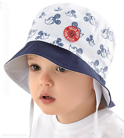 Kapelusz dla chłopca, z myszką Miki, granat + biały, Tesero, 46-48 cm