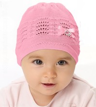 Ażurkowa czapeczka niemowlęca dla dziewczynki, wiosenna/jesienna, Farja rozm. 36-40 cm