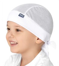 Bandamka, chusta na głowę dla chłopca z siateczki, Mornar, biała, 44-50 cm