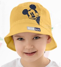 Bawełniany kapelusz dla chłopca, z myszką Miki, Topolino, żółty, 50-52 cm