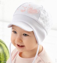 Biała czapeczka na lato, niemowlęca  Bianca rozm. 36-38 cm