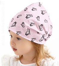 Chustka na głowę dla dziewczynki, opaska, na gumce, Farfalla, różowa, 48-50 cm