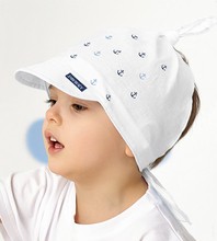 Chustka z daszkiem, dla chłopca, na głowę, biała, Bibibo, 40-46 cm