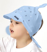 Chustka z daszkiem, dla chłopca, na głowę, niebieska, Bibibo, 40-46 cm