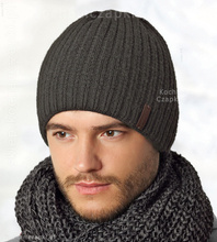 Ciepła, płytka czapka zimowa, męska Valentino, 56-60 cm cm