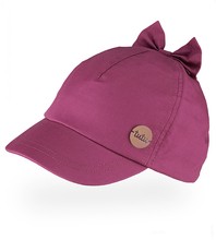 Czapka UV z daszkiem, dla dziewczynki, burgund, Lineta, 44-47 cm