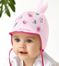 Czapka niemowlęca na lato dla dziewczynki, różowa, Emina, 41-42 cm