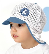Czapka z daszkiem dla chłopca, z siateczki, Rojan, biały + niebieski, 51-53 cm