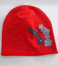 Czerwona czapka dla dziewczynki na wiosnę/jesień, Fuji rozm. 48-50 cm 