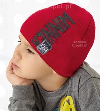 Czerwona czapka wiosenna/jesienna dla chłopca, Alvaar, r.46-50 cm