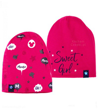 Dwustronna czapka  Sweet Girl, rozm. 48-50 cm