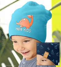 Dwustronna czapka z dinozaurami, dla chłopca, Dinosaurus Kids rozm. 48-50 cm