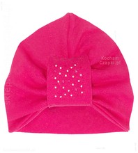 Elegancka czapka dla dziewczynki, turban, amarant, Naboo, 48-50 cm