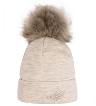 Elegancka czapka zimowa z pomponem, dla pań, Millana, rozm. 55-57 cm