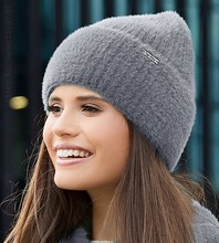 Elegancka zimowa czapka alpakowa, prążkowana, Lotten, rozm. 54-57 cm