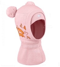 Kominiarka zimowa dla dziewczynki, różowa, Kitsune, 46-50 cm