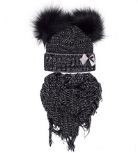 Komplet Ideta: czapka i chusta zimowa dziewczynka rozm. 46-50cm