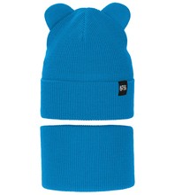 Komplet wiosenny/jesienny dla chłopca, czapka i komin, niebieski, Jragan, 50-54 cm