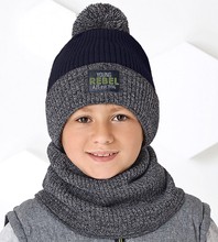 Komplet zimowy, czapka i komin dla chłopca,  Rebello, rozm. 52-55 cm