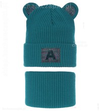 Komplet zimowy czapka z uszkami i komin Romoka rozm. 48-52 cm