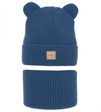 Komplet zimowy dla chłopca, czapka i komin, Chimael, niebieski, 48-52 cm