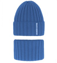 Komplet zimowy dla chłopca, czapka i komin, Vilidio, niebieski, 52-54 cm