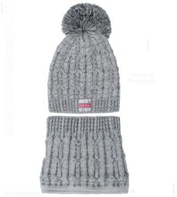 Komplet  zimowy dla chłopca: czapka z pomponem i komin Orvar rozm. 52-54 cm