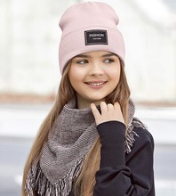 Komplet zimowy dla dziewczyny, czapka i chusta zimowa, Osidda,  54-58 cm