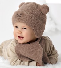 Komplet zimowy niemowlęcy, czapka i szalik Greuli,  40-44 cm