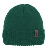 Męska czapka, wełna merino, podszewka polar, Gohan, zielony ciemny, 55-60cm