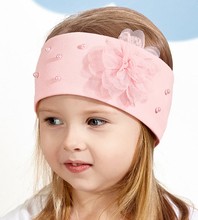 Opaska dla dziewczynki na głowę, elegancka, pudrowy róż, 46249,  42-46 cm