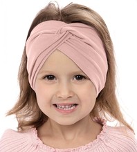 Opaska dla dziewczynki, turban na głowę, nude, 3518, obw. 45-47 cm