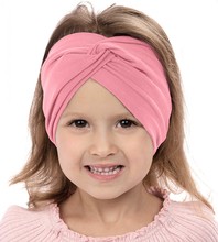 Opaska dla dziewczynki, turban na głowę, różowy (4), 3518, obw. 47-49 cm