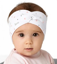 Opaska dla niemowlaka, dla dziewczynki, na głowę, biała, 46010, obw. 36-39 cm